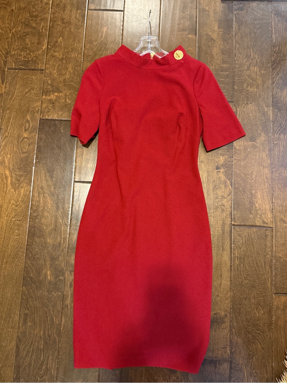 Badgley Mischka Red Midi Sheath Dress